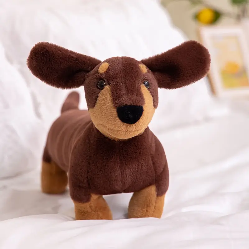 Simulation Cute Dachshund Doll Plush Toy Long Strip