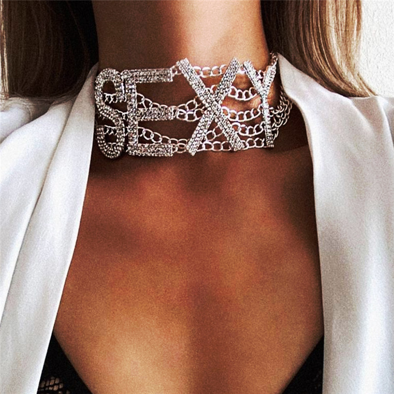 European And American Fashion Diamond Exaggerated Necklace