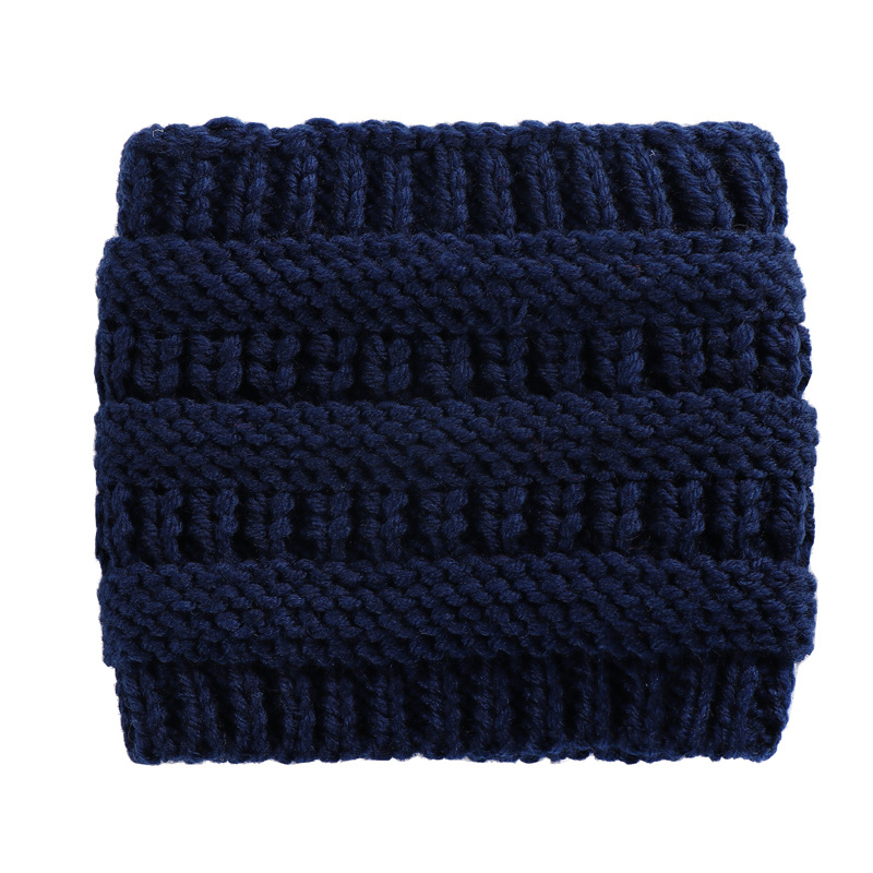 Knitted Hat With Hair Extensions Wool Sleeve Warm