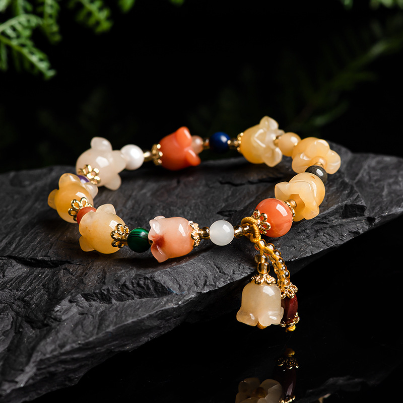 Natural Xinjiang Gold Silk Magnolia Bracelet