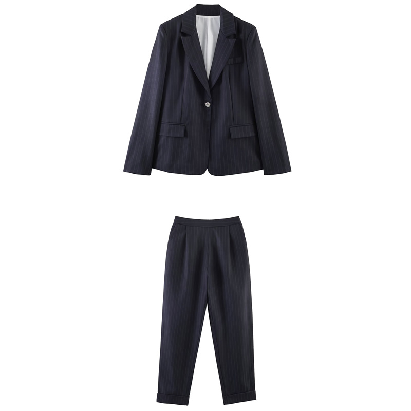 European And American-style Slim-striped Casual Suit