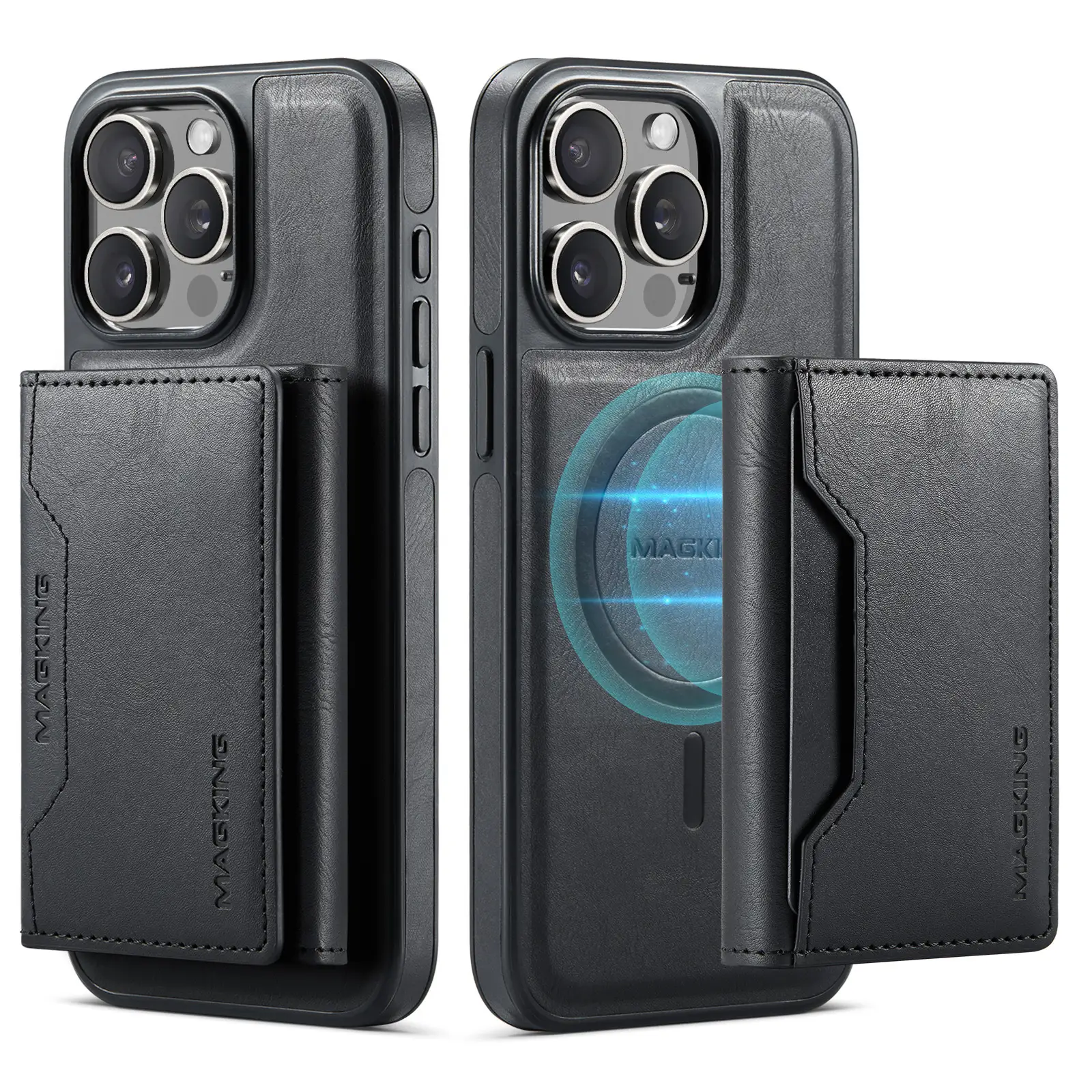 Card-inserting Wireless Leather-filled Mobile Phone Protective Cover