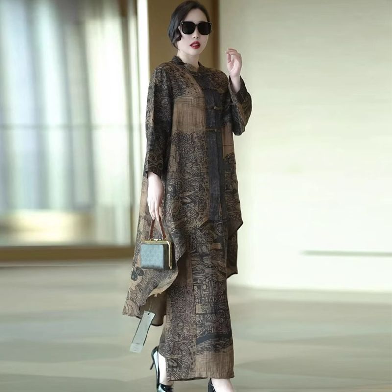Asymmetrical Top and Wide-Leg Trousers Set, picture 2 of 5