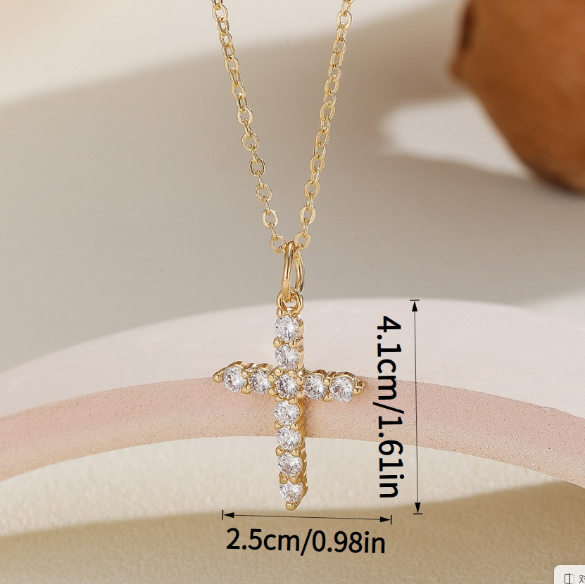 Diamond-Encrusted Large Cross Pendant Necklace