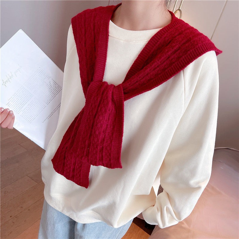 Spring And Autumn Internet Celebrity Shawl Hat Scarf Integrated Hooded Knitted