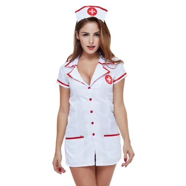 New Pure White Sexy Female Nurses' Uniform Game Seductive Set White - Shop at LoveMi