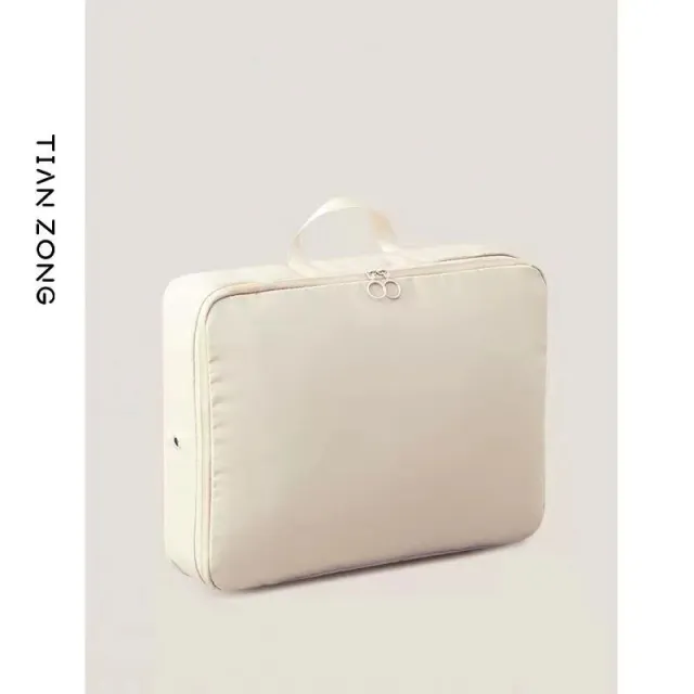 Travel Portable Large Capacity Waterproof Down Jacket Storage Bag Beige - Shop at LoveMi