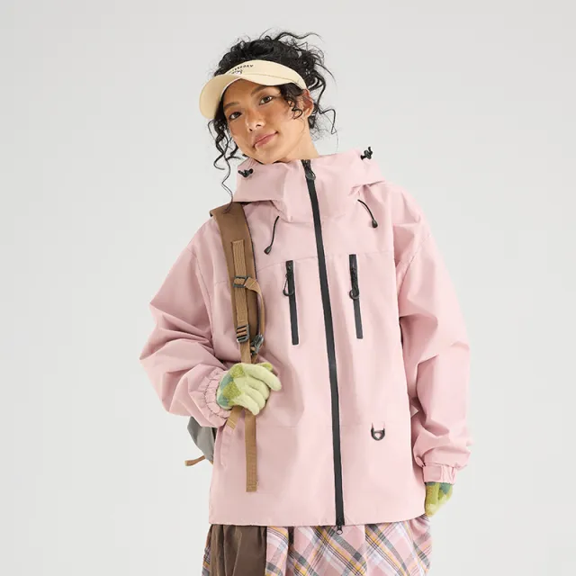 Zhenchong Outdoor Shell Jacket Single Punch Couple Coat Coral Pink - Shop at LoveMi