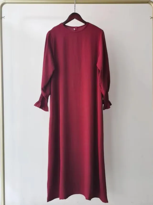 Simple Solid Color Fashion Women's Dress Red - Shop at LoveMi