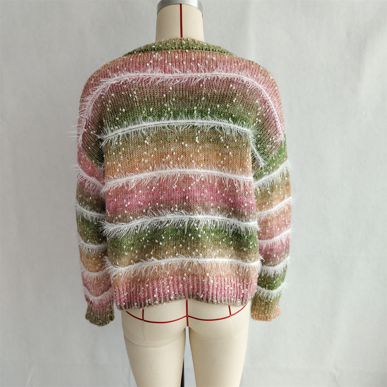 Striped Rainbow Pullover Gradient Cute Round Neck Sweater