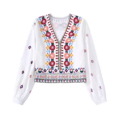 Summer New Printed Top Printing Colour Contrast Skirt - Top 1378 - View 1