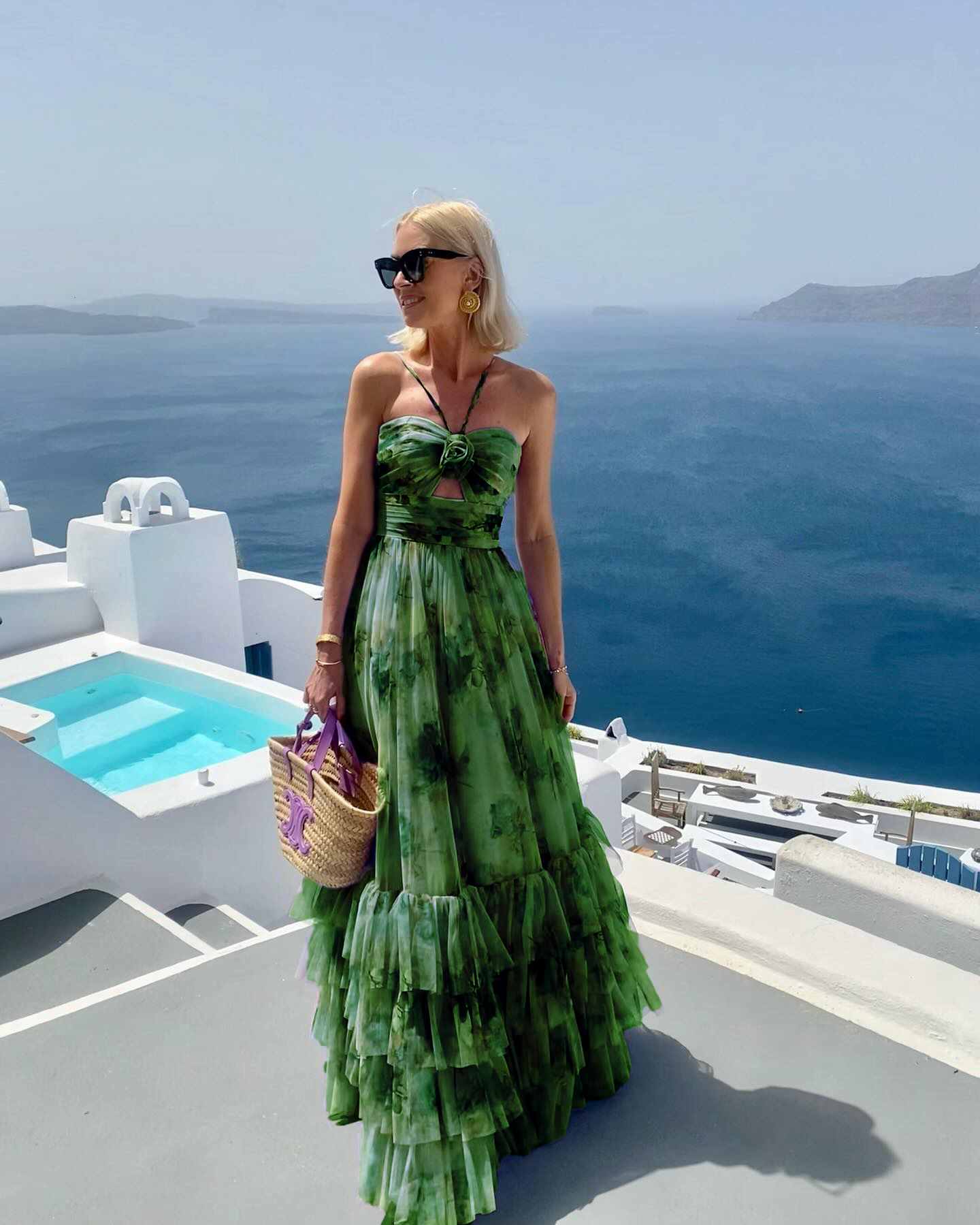 Vacation Style Dopamine Temperament Camisole Dress Green - Shop at LoveMi