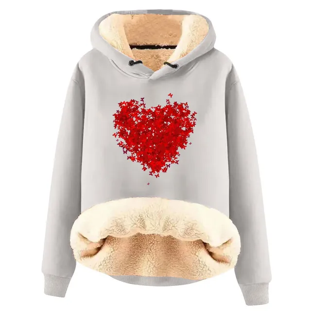 European And American Hooded Sweater Fleece Lined Padded Warm Keeping Loose Hooded Pullover 16 Style - Shop at LoveMi