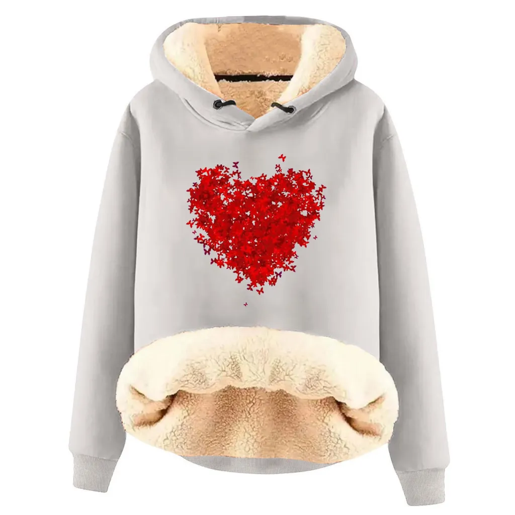 European And American Hooded Sweater Fleece Lined Padded Warm Keeping Loose Hooded Pullover - 16 Style