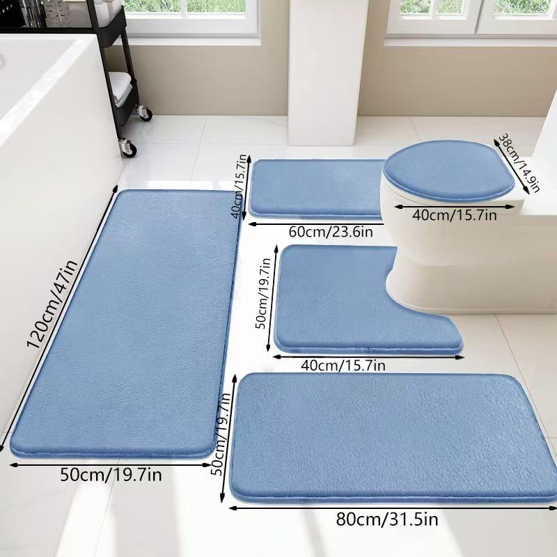 Bathroom Cashmere-like Non-slip Mat U-shaped Toilet Seat Cover 7