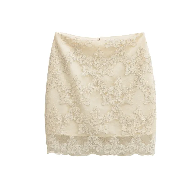 Spring Summer Embroidered Dress For Women Beige - Shop at LoveMi