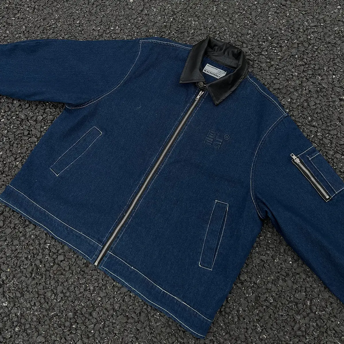 Heavy Wash Primary Color Denim Jacket Coat