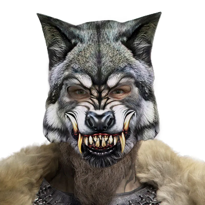 Carnival Party Masquerade EVA Half Face Animal Wolf Mask - Blood Tooth Eva Wolf Mask