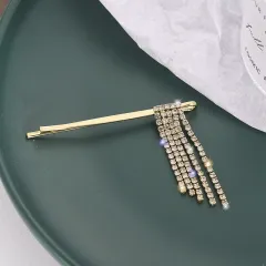 Korean Style Simple Sweet And Small Fringe Side Clip - Gold - View 1