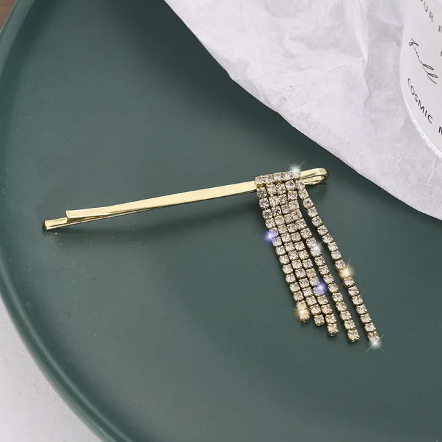 Korean Style Simple Sweet And Small Fringe Side Clip Gold - Shop at LoveMi