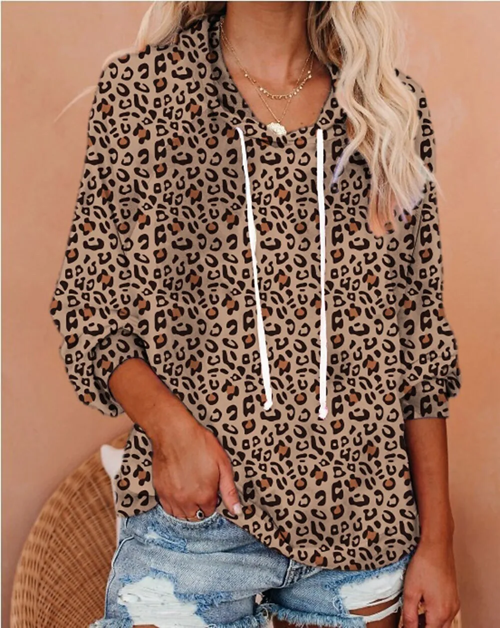 New Comfort Loose Casual Hooded Sweater - G44W126-M