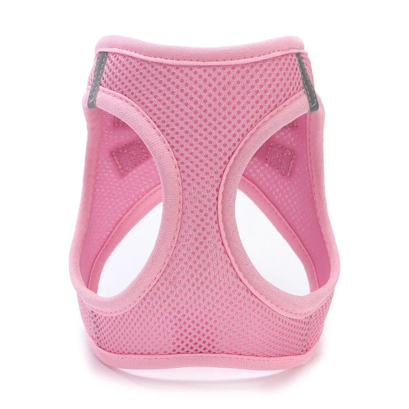 Cat Pulling Rope Vest-style Slip Dogs And Cats Rope Pet Outing Mesh Cat Leash - Pink