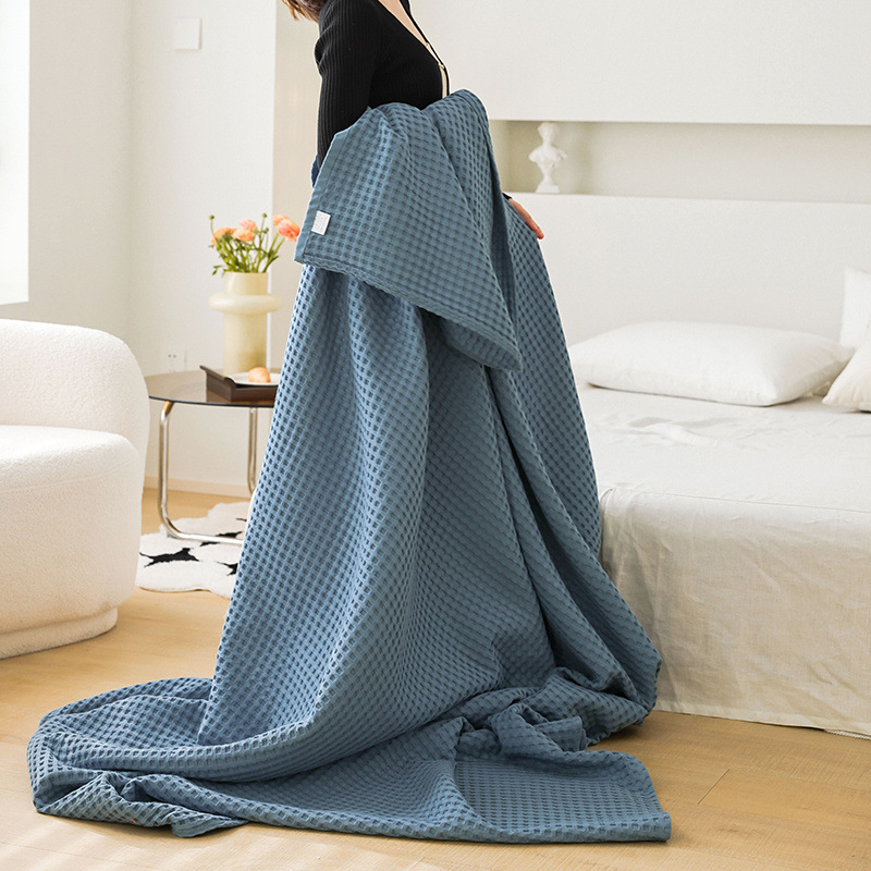 Cotton SingleDouble Waffle-Weave Towel Blanket
