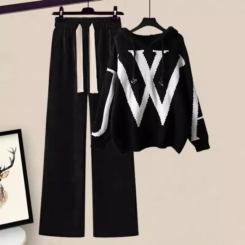 Autumn Salt Light Luxury Suit Women - Black Top And Black Pants