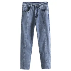 Women's Autumn Slimming Butt-Lifting Skinny Jeans Casual Pants - Denim Blue - View 1