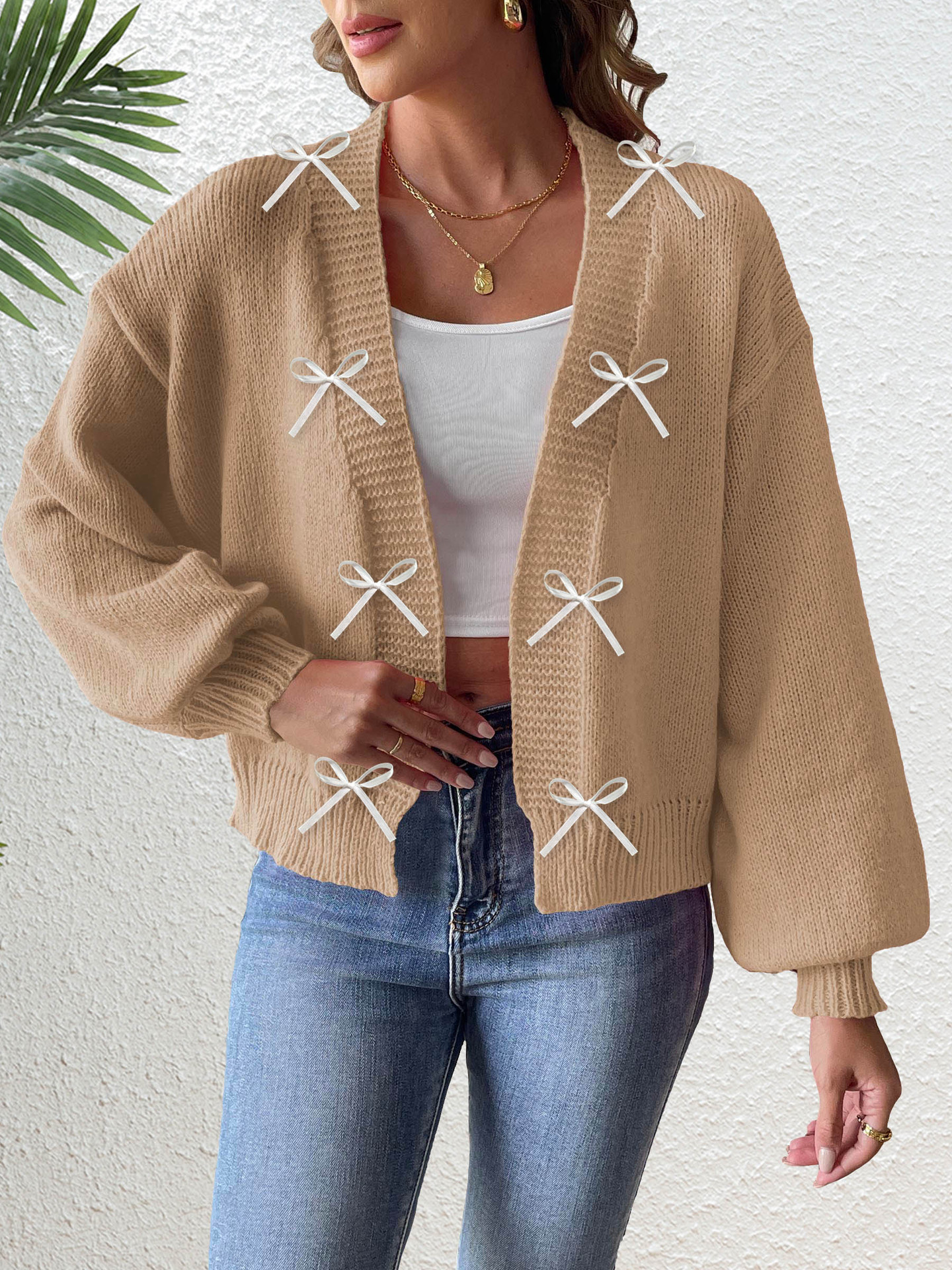 Damen-Cardigan mit Ribbon-Schleifen – Bild 9