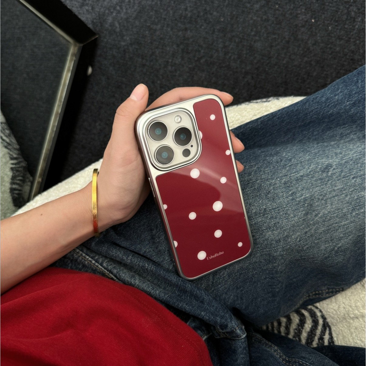 Hong Kong-style Red Irregular, Relaxed Polka-dot Phone Case