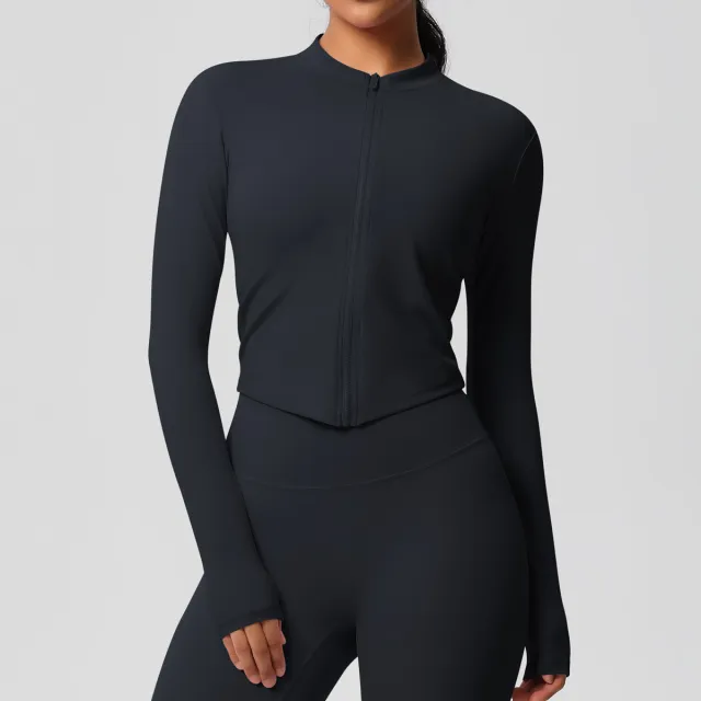 Women's Sports Tight Long Sleeve Yoga Wear Top Black - Shop at LoveMi