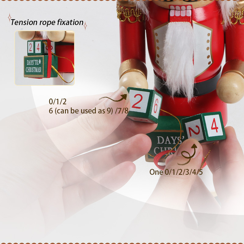 Wooden nutcracker christmas tree background decoration