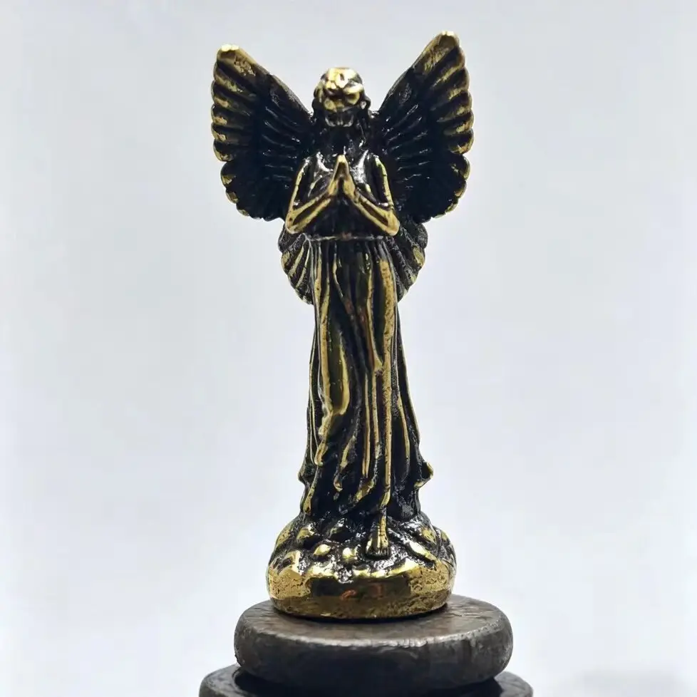 Classic Bronze-colored Angel Figurine Resin Craft Desktop