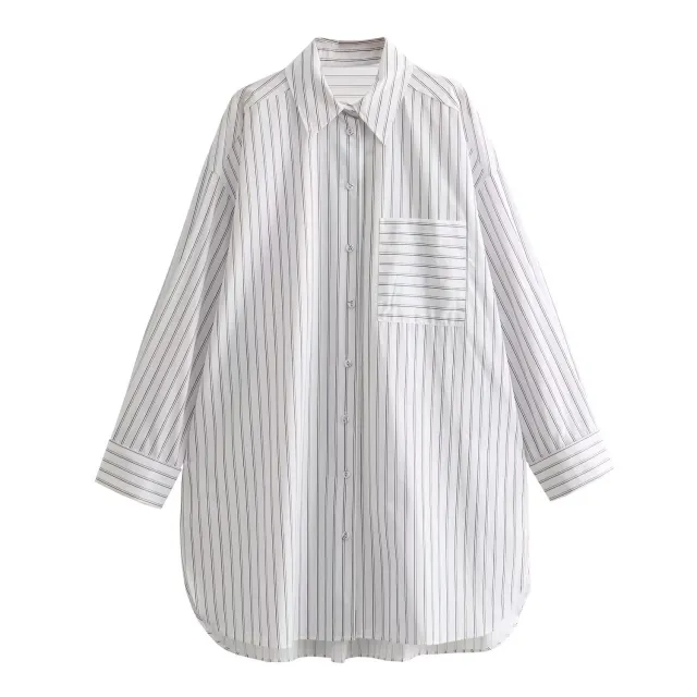 Style Fashionable Striped Loose Shirt Picture Color L - Shop at LoveMi