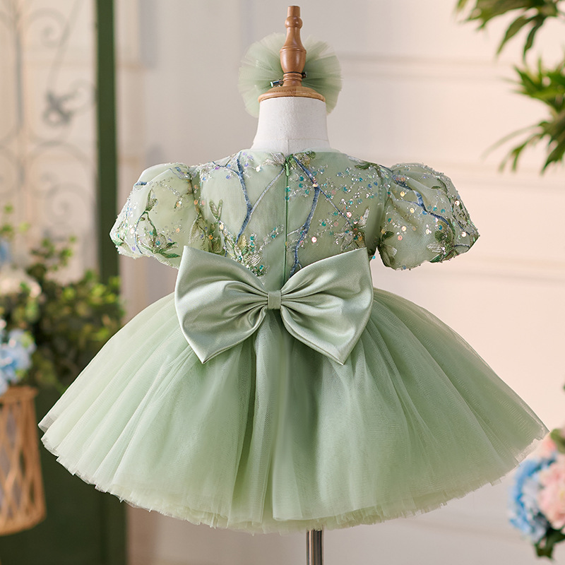 Factory Supply Celebration Dress Green Mori Style - Image 3