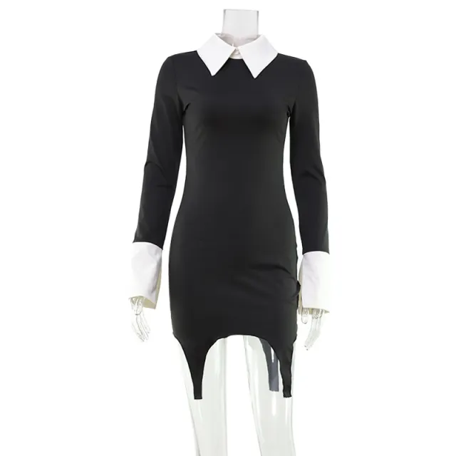 New Autumnwinter Fashionable Patchwork Long sleeve Dress Black - Shop at LoveMi