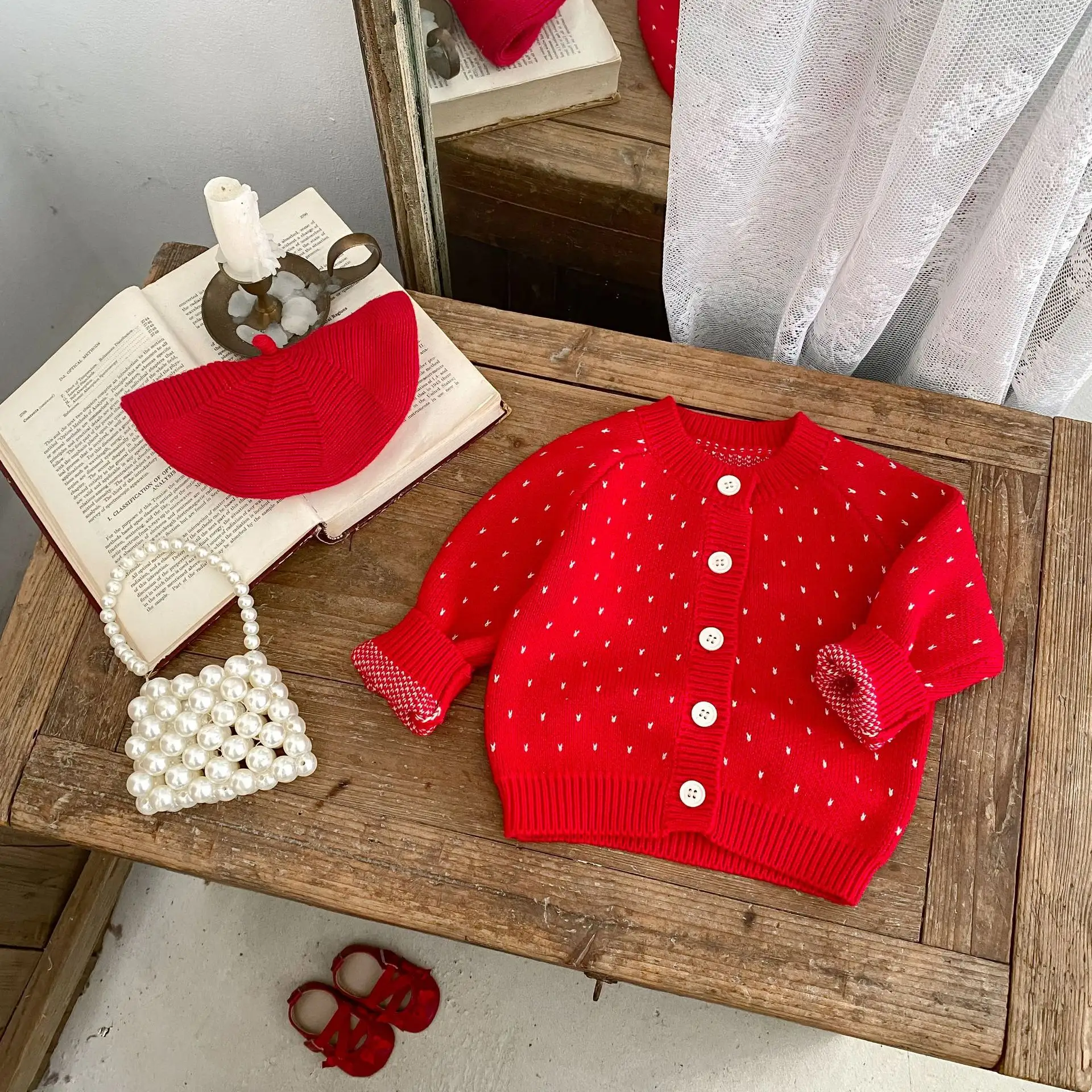 Autumn Children's Fashionable Sweet Baby Girl's Jacquard