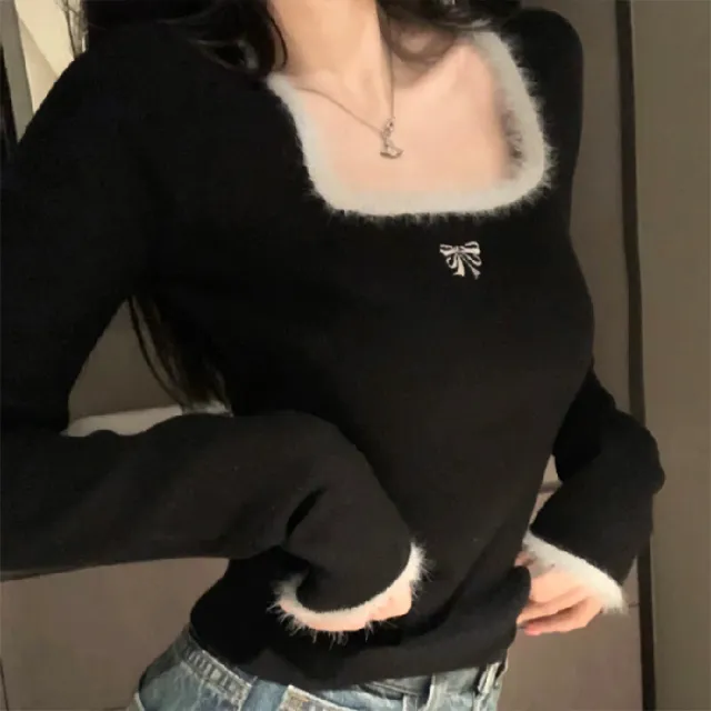 Womens Stylish Square neck Embroidered Slim fit Cropped Top Black - Shop at LoveMi