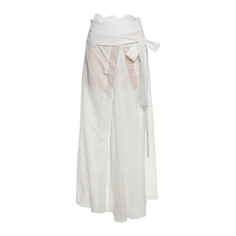 Women's Slim-fit Elegant Sheath Long Skirt Suit - White Skirt