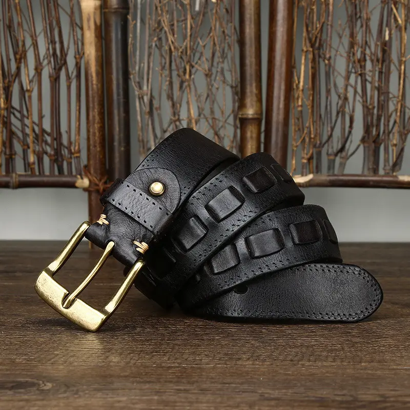Retro Mens Belt In Genuine Leather