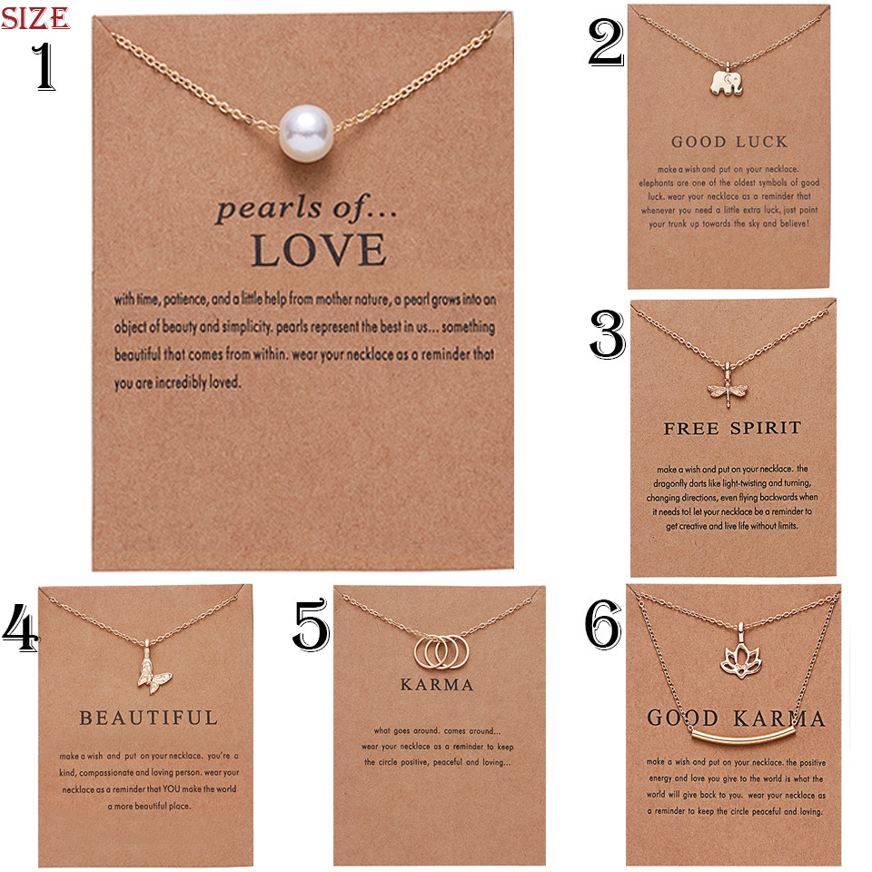 Fashion Pearl Pendant Paper Card Necklace