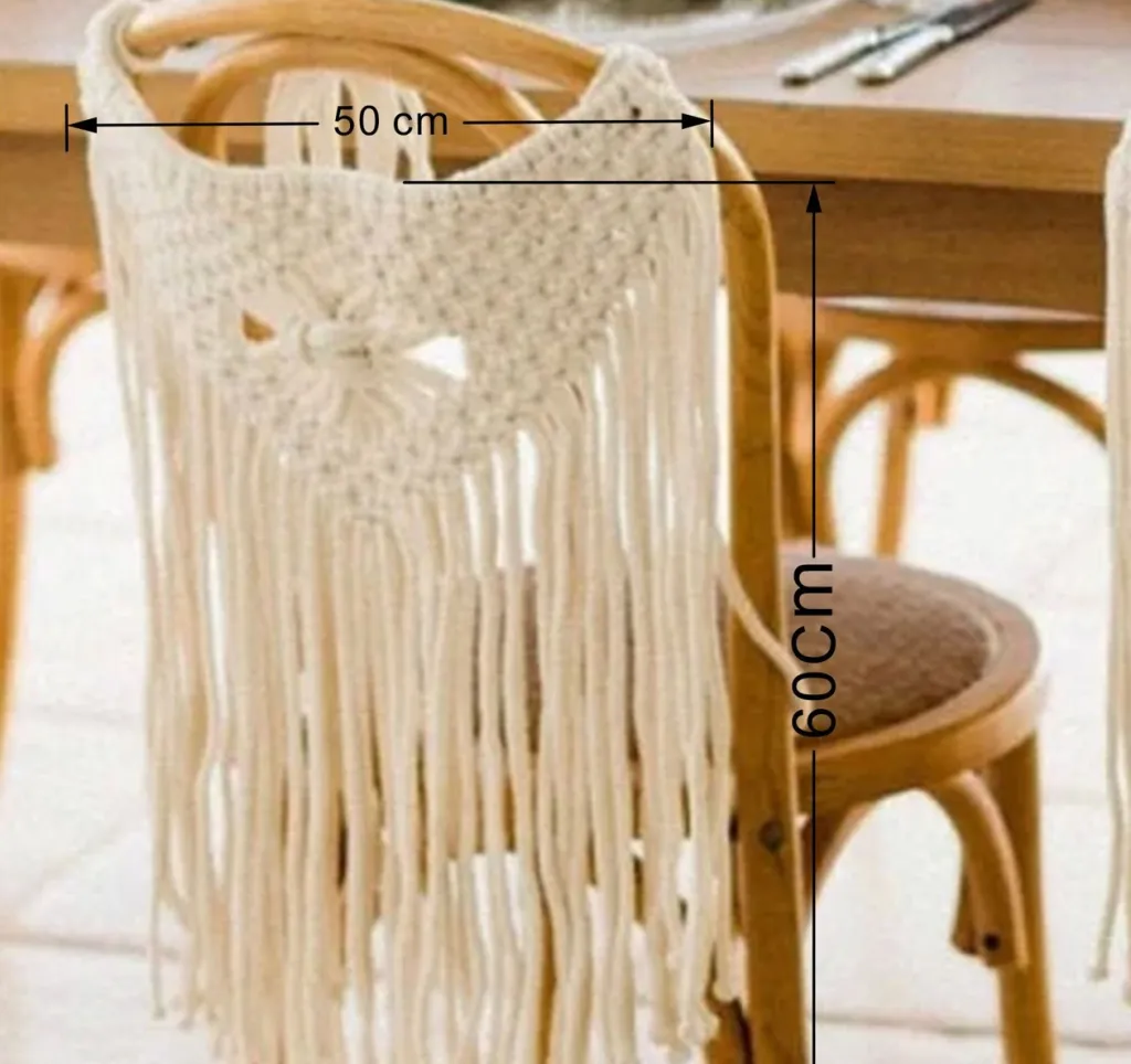 Woven Wedding Chair Back Valance Decorative Tapestry - Milky White Flat Knot