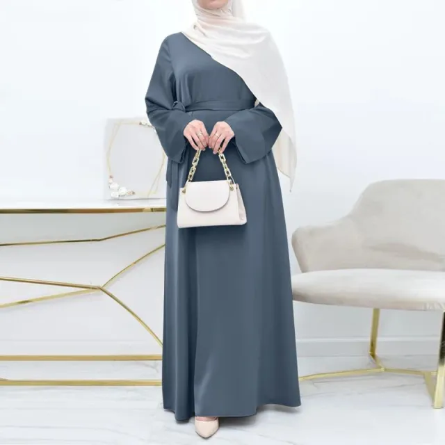 Women's Satin Skirt Djellaba Simple Solid Color Loose Gray - Shop at LoveMi