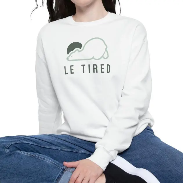 European And American Cartoon Printed Overtired Crew Sweatshirt White - Shop at LoveMi
