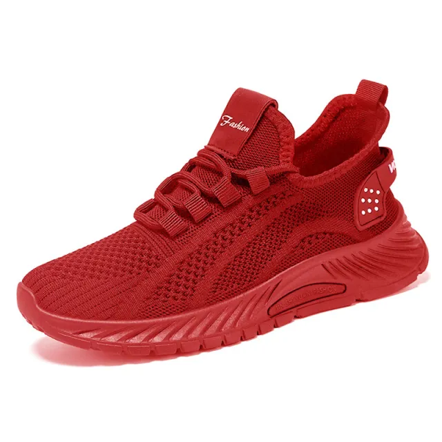 Women's Summer Fashion Casual Flyknit Breathable Sneaker Red - Shop at LoveMi