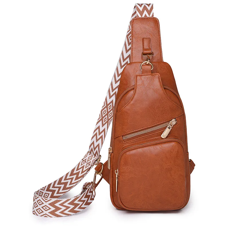 Women's Outdoor Sports Fashion Chest Bag - Brown