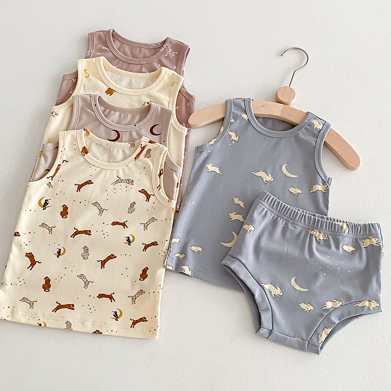 Summer-style Baby And Childrens Homewear Pajama Set