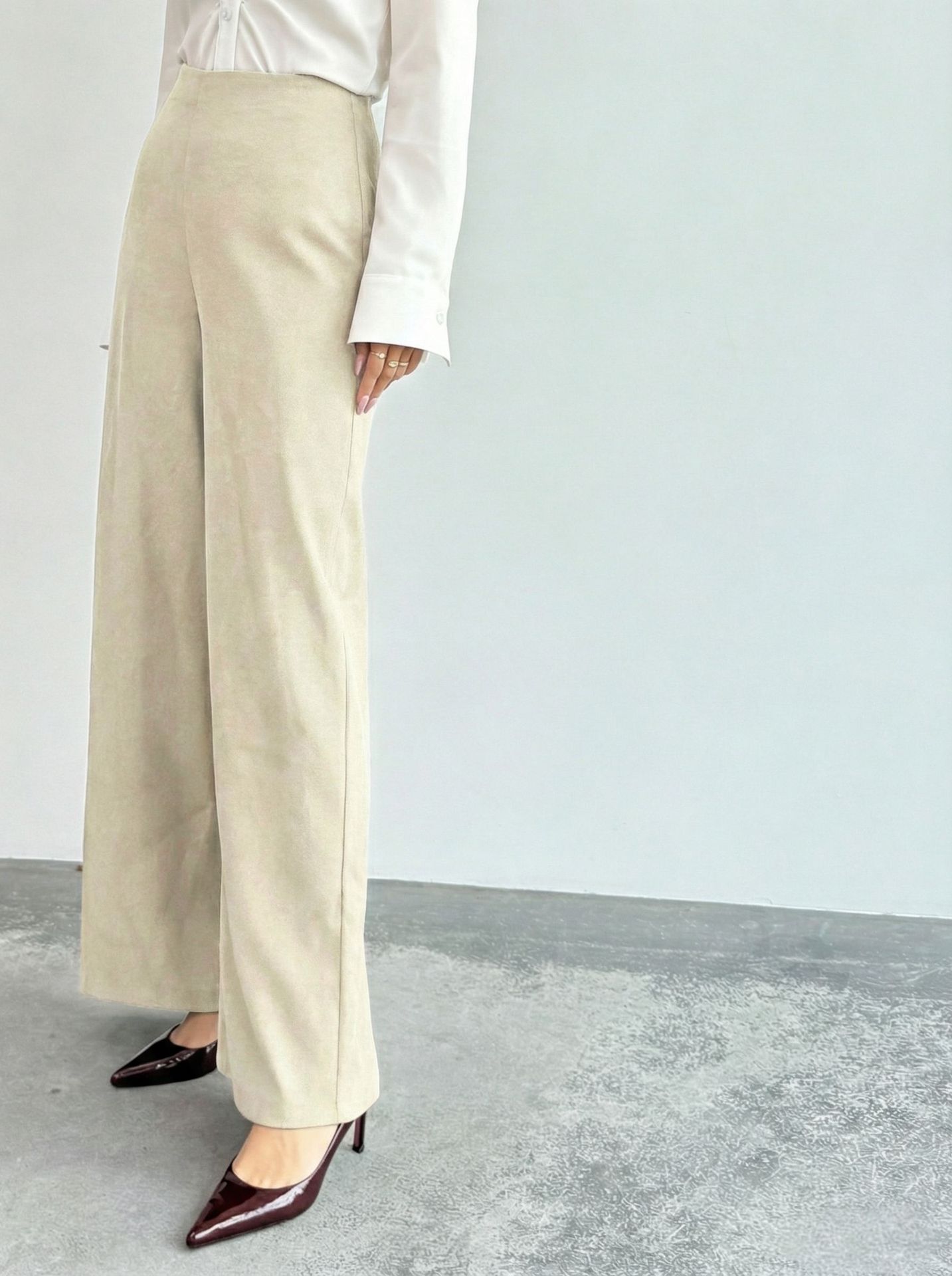 Womens Loose Straight-leg Casual Pants