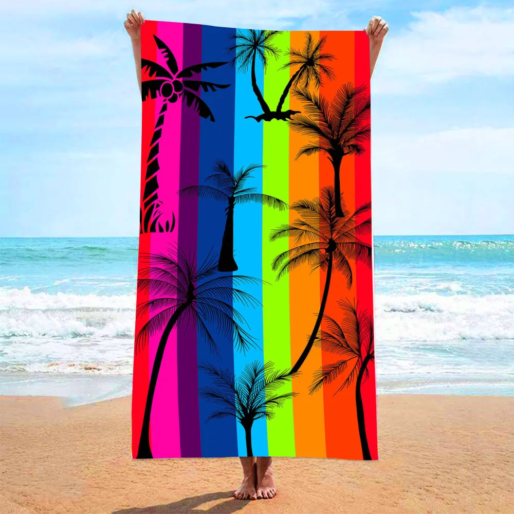 Printed Towel Seaside Vacation Beach Bath Towel - 42S-70X140 Mesh Bag Packaging